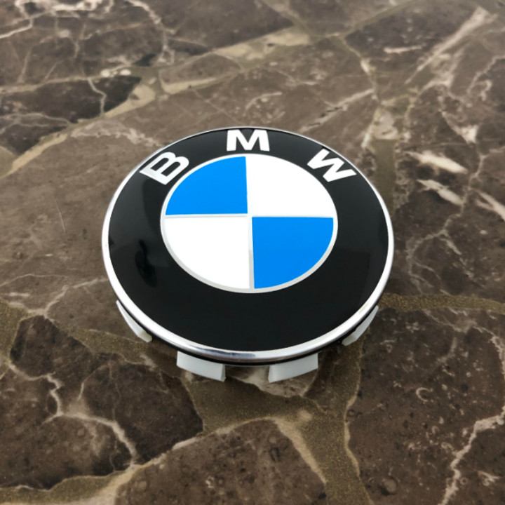 1 chiếc logo chụp mâm, ốp lazang ô tô, xe hơi BMW đường kính 68mm BMW68