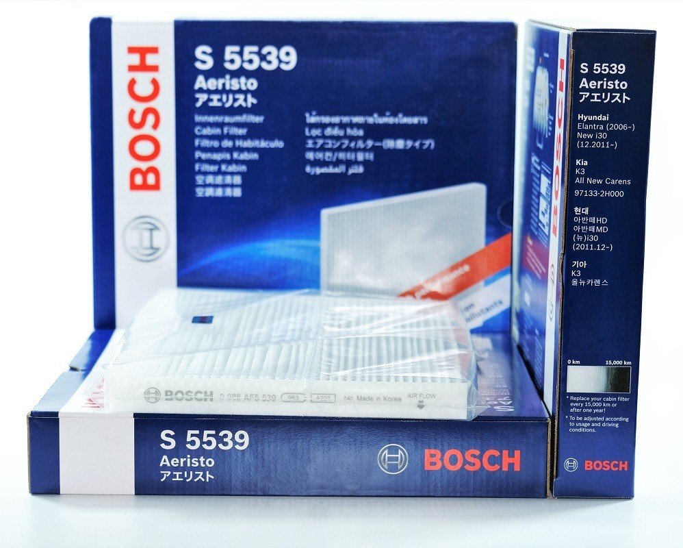 Lọc Gió Điều Hòa BOSCH Mã SP: S5539 Dành cho Xe Hyundai Accent, Elantra, i20. - KIA Carens, Cerato, K3..