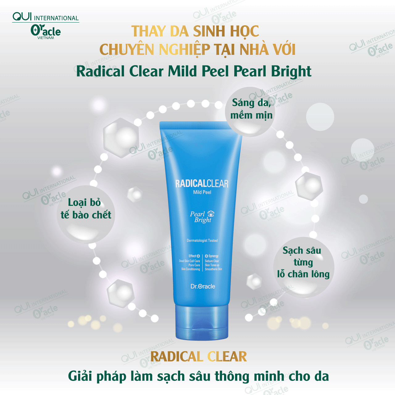 TẨY TẾ BÀO CHẾT RADICAL CLEAR MILD PEEL PEARL BRIGHT - DR.ORACLE HÀN QUỐC