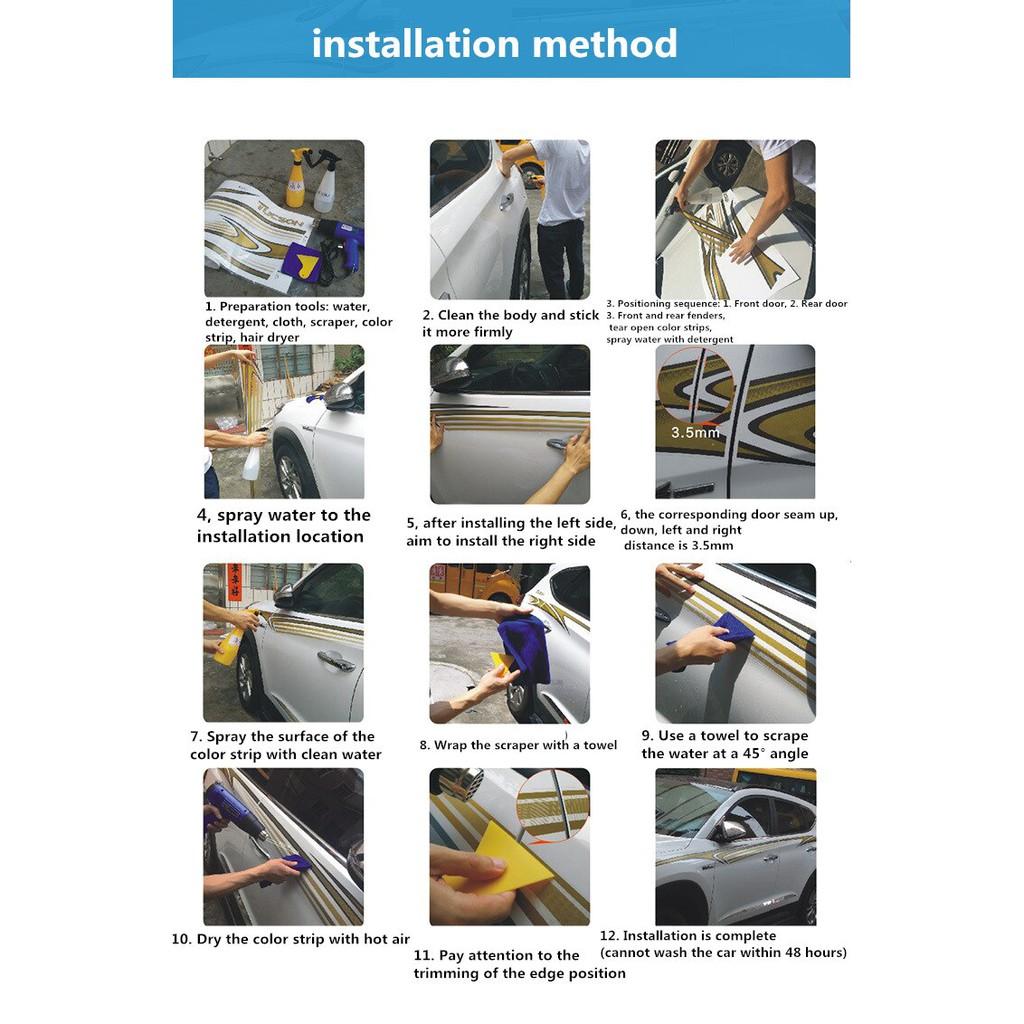 Decal dán cho xe 4 chỗ, tem oto cho xe Toyota Advanture WRAP 13, KT 308x25cm