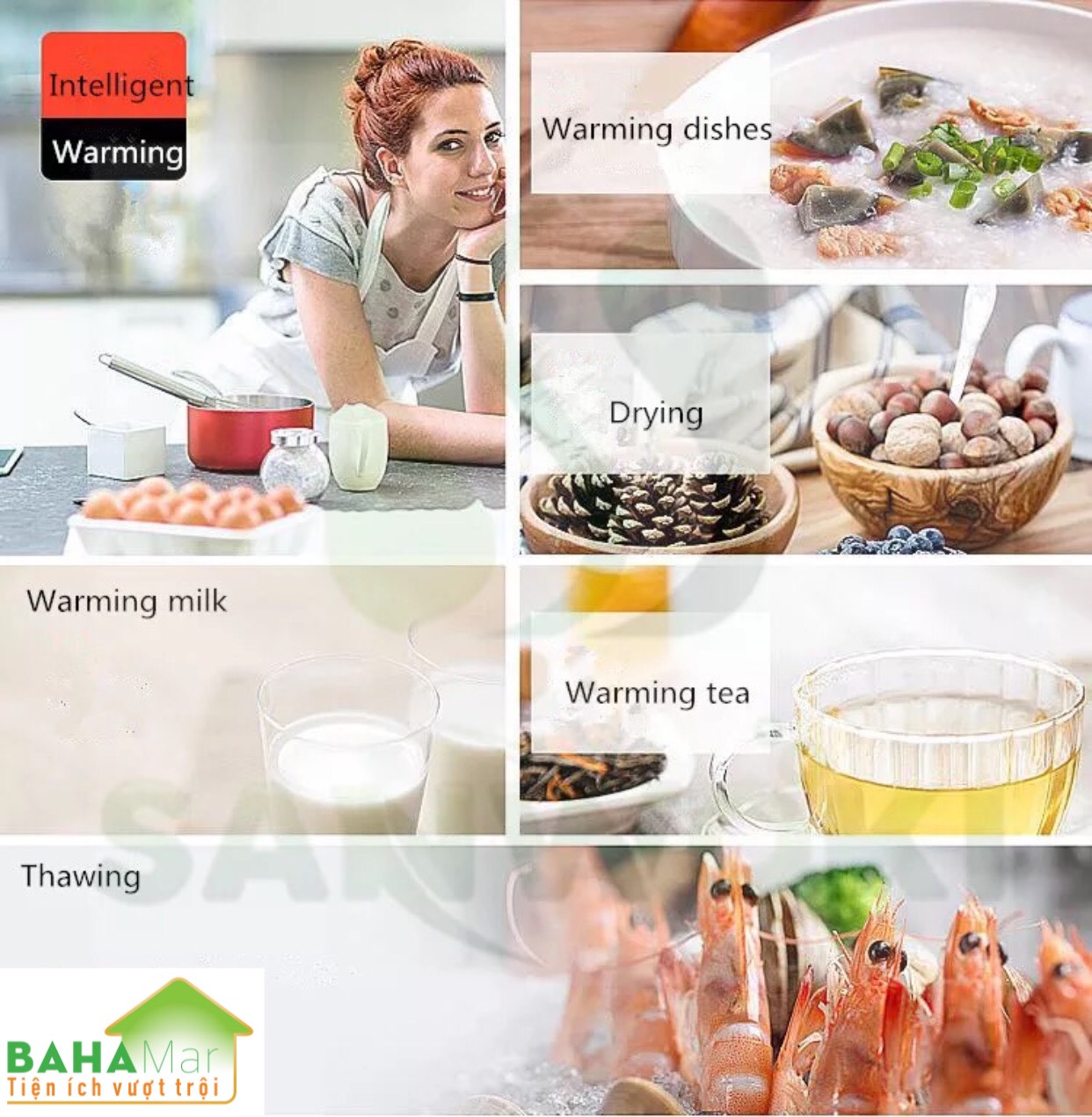 MÂM ĐIỆN THÔNG MINH CÁCH NHIỆT LÀM NÓNG GIỮ ẤM THỨC ĂN BAHAMAR cho bữa ăn hoàn hảo đảm bảo chất lượng ngon lành đến cuối bữa