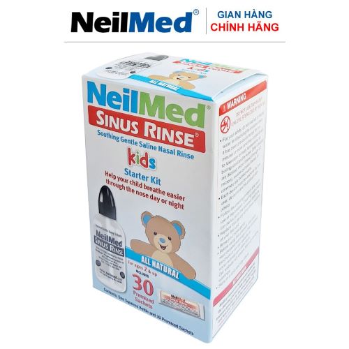 Combo Family: Bộ Xịt Rửa Vệ Sinh Mũi Xoang Toàn Diện Cho Cả Gia Đình NeilMed Sinus Rinse &amp; Moisturize - SX Mỹ(Bình + 10 gói muối người lớn, Bình + 30 gói muối trẻ em; 1 chai xịt phun sương 75ml cho bé; 1 chai xịt ngăn ngừa khô mũi, chảy máu cam)
