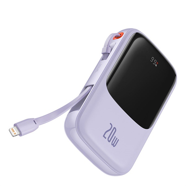 Pin dự phòng tích hợp cáp sạc Baseus Qpow Pro Digital Display Fast Charge Power Bank 10000mAh 20W - Hàng Chính Hãng