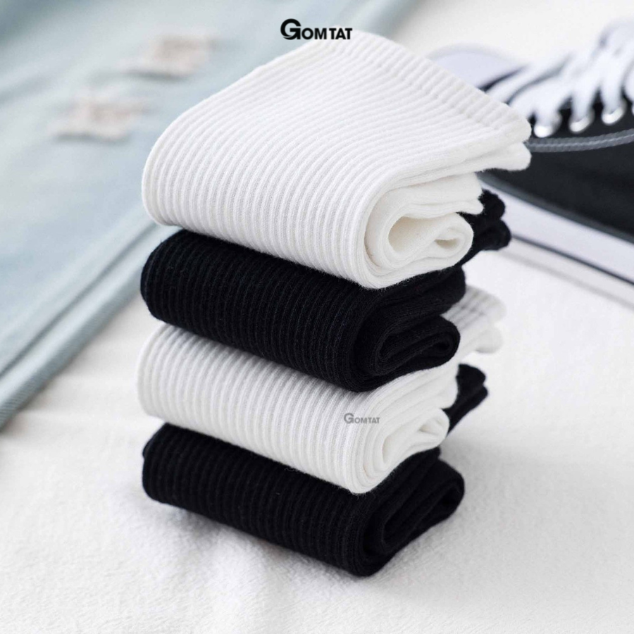 Vớ cổ cao nam nữ basic gân tâm thoáng khí, đi mát, êm chân - LISU-TRONCAO-GANTAM