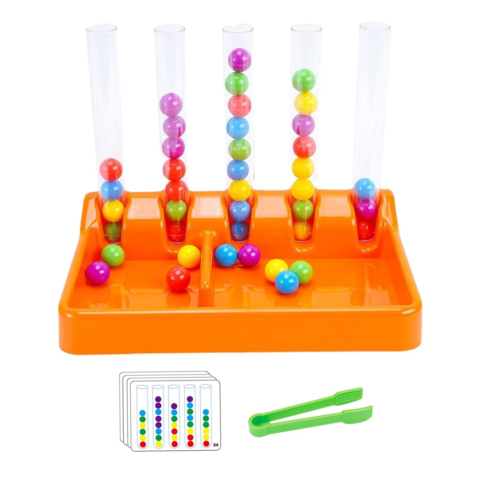 Color Matching Game Fine Motor Skill Toys Cognitive Birthday Gift Beads Games for Nursery Learning Activities Travel Preschool Toddlers