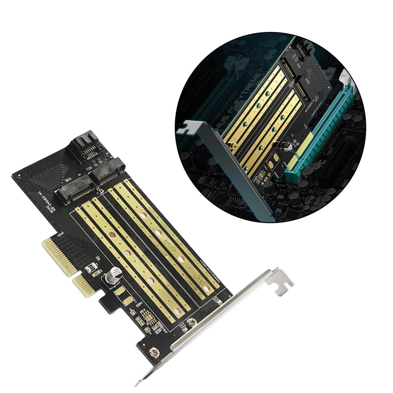 Durable PCIE to M2/M.2 Adapter 2280 2260 2242 for NVMe or SATA SSD Linux