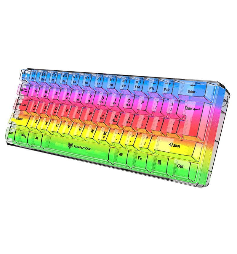 Bàn phím mini có dây XUNFOX K20 thiết kế trong suốt độc đáo với đèn led RGB cực đẹp - HN - HÀNG CHÍNH HÃNG