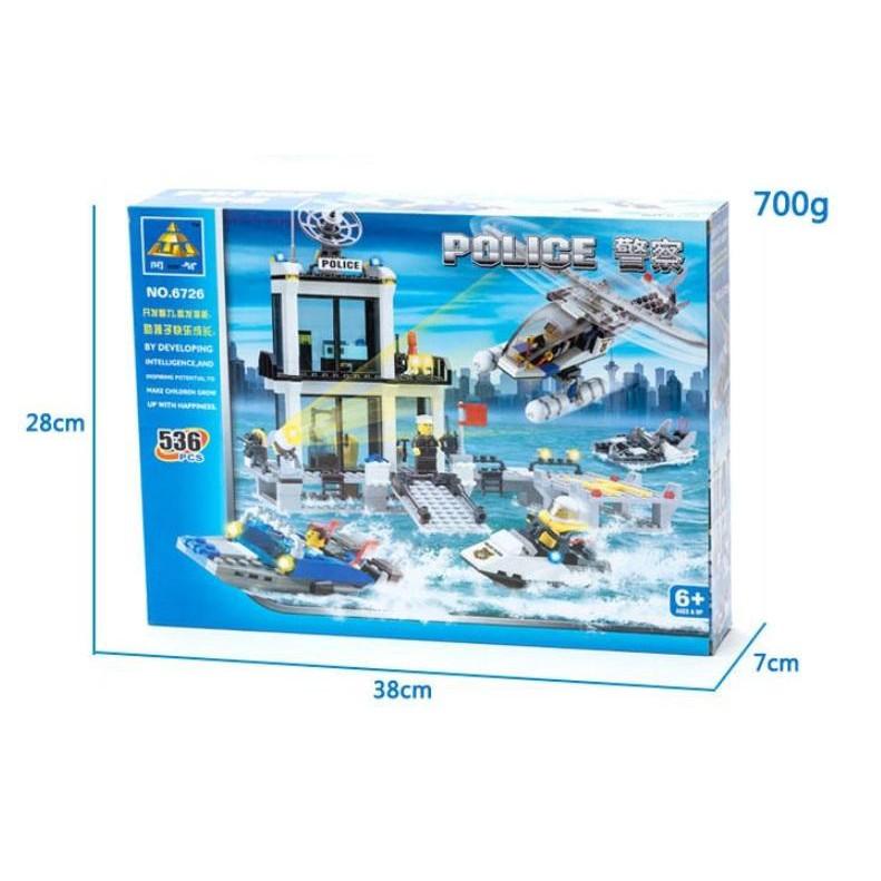Bộ Mô Hình Lắp Ghép Cảnh Sát Biển 536 Chi Tiết