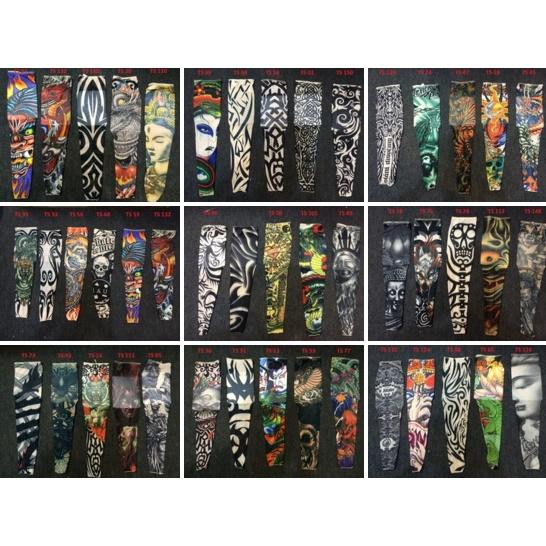 (RẺ NHẤT THỊ TRƯỜNG) 1 Đôi Găng Tay Tatoo Bao Tay In Hình Xăm Tạm Thời 3d Nghệ Thuật Chống Nắng Tia Uv