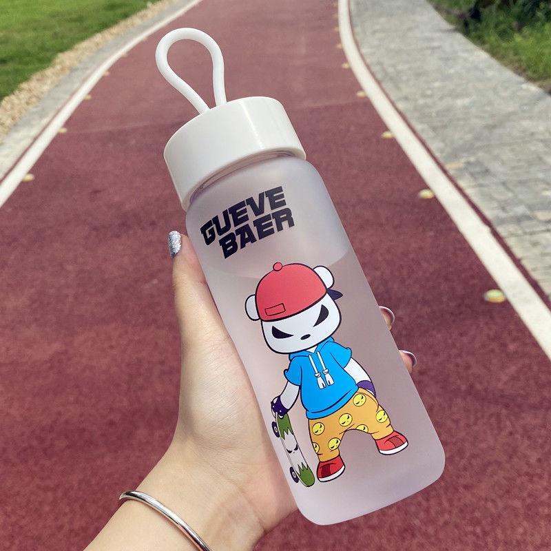 Cốc nước nhựa phiên bản Hàn Quốc cốc nước trong sương gió cốc nước dễ thương cầm tay cốc nước thể thao cốc nước