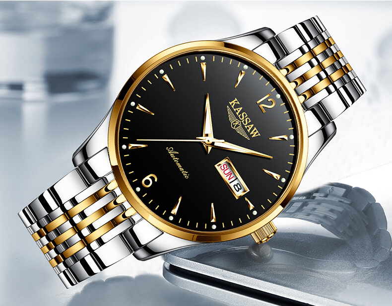 Đồng hồ đôi chính hãng KASSAW K876-7 chống nước,chống xước,kính sapphire ,Dây kim loại thép không gỉ 316L ,hàng mới 100% ,Đồng hồ cơ ,Thiết kế đơn giản và sang trọng