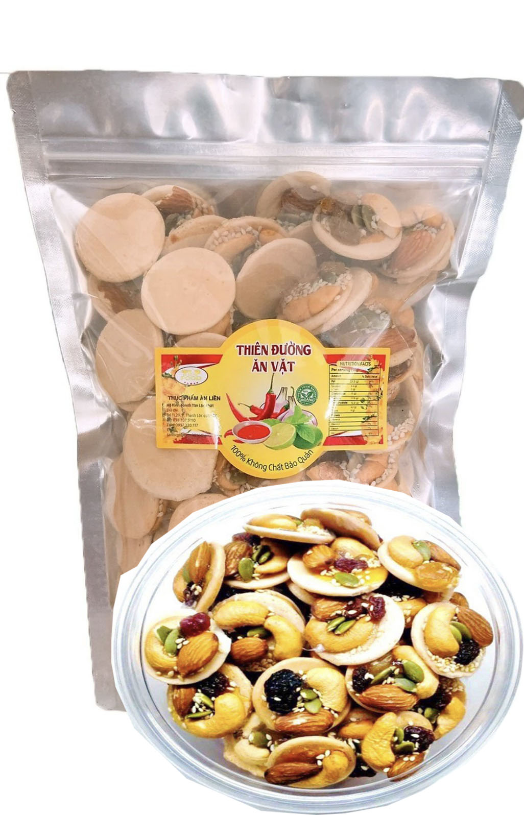 500G BÁNH ĐIỀU MIX HẠT DINH DƯỠNG THƠM NGON GIÒN GIÒN TÂN LỘC PHÁT