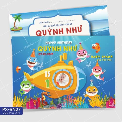 Thiệp thôi nôi – sinh nhật theo yêu cầu Pluxi (PX_SN27)