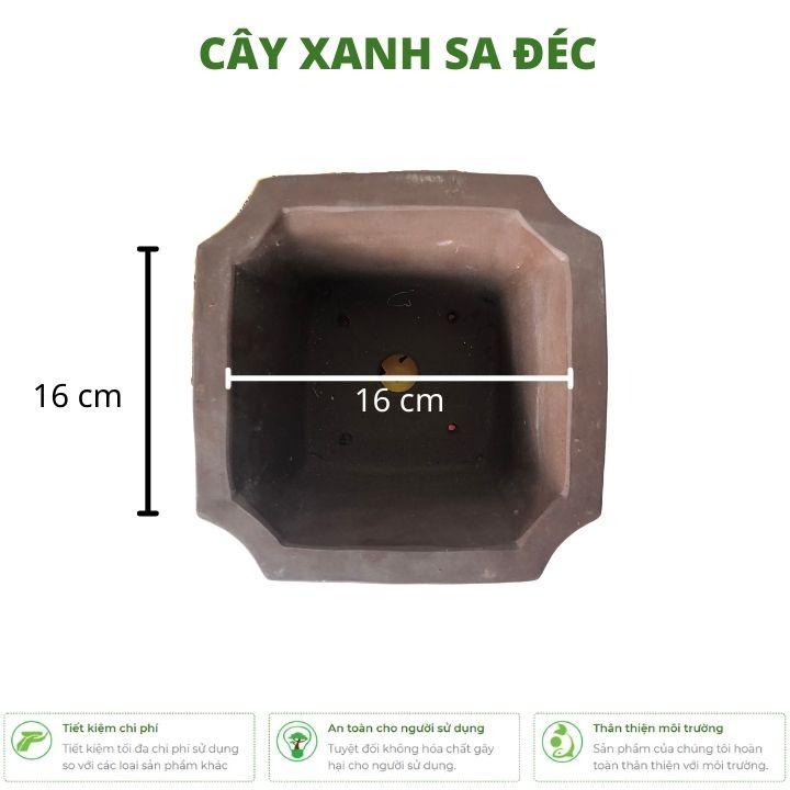 Chậu vuông mini hoa văn chữ tàu CK11 dùng trồng cây để bàn, văn phòng, quán cafe, sân vườn
