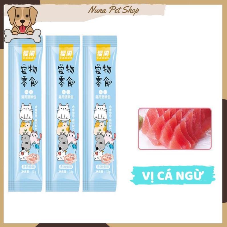 Combo 10 thanh súp thưởng cho mèo hương vị thơm ngon (15gr/thanh)