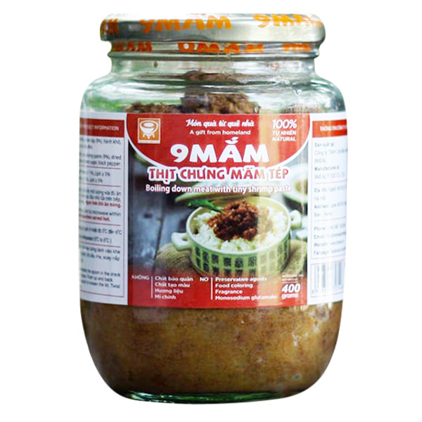 Thịt chưng mắm tép 9MẮM chuẩn vị Truyền thống, Đậm đà, An Toàn, Ăn Liền, Tiện lợi- đóng gói 400g- Chứng nhận OCOP 3 sao