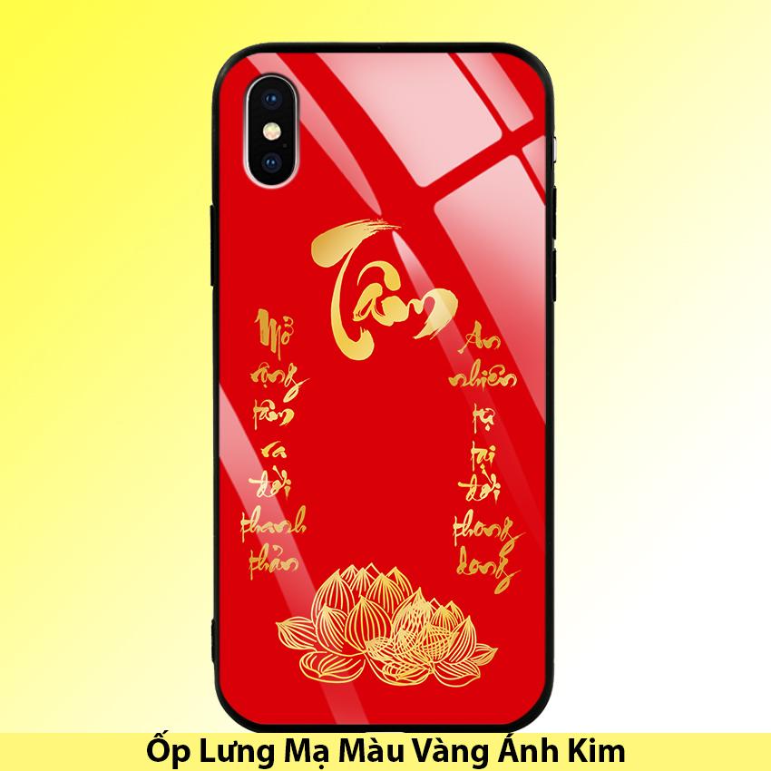 Ốp Lưng Họa Tiết Màu Vàng Ánh Kim cho điện thoại Iphone X / XS - 03005 7999 TAM05 - Tâm thư pháp - Hàng Chính Hãng