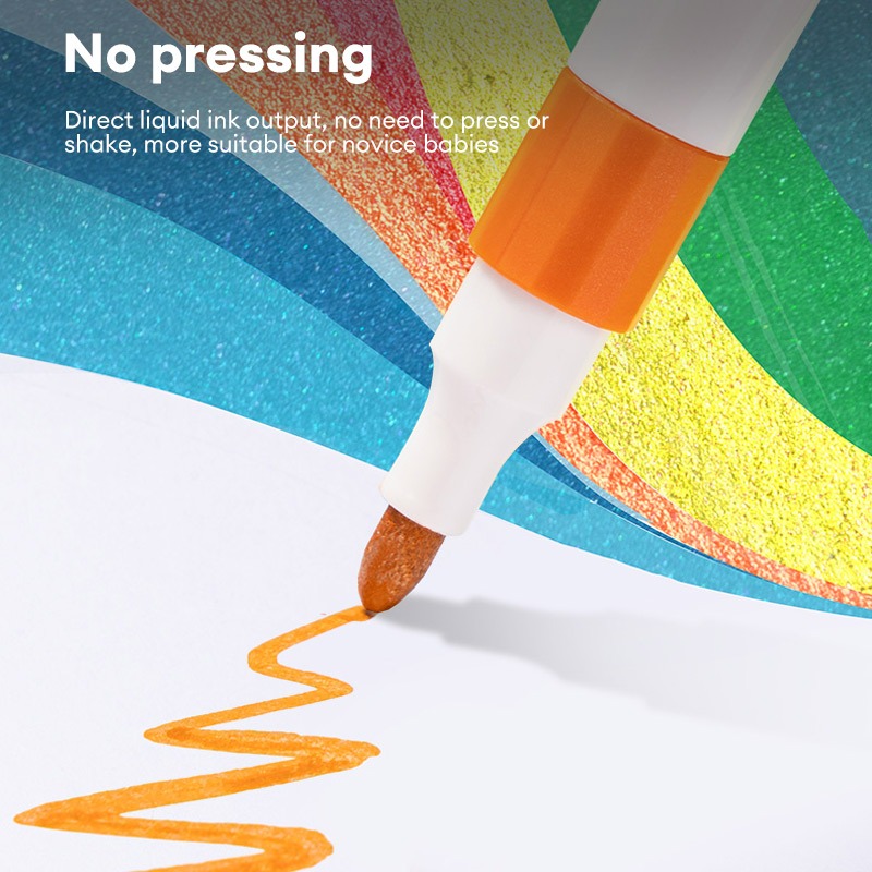 Hộp 6 Bút nhũ Acrylic Marker Deli HM114 - với 3 chủ đề màu lựa chọn - Chống nước vẽ trên mọi chất liệu, Tô màu DIY vẽ giày vải, chai lọ