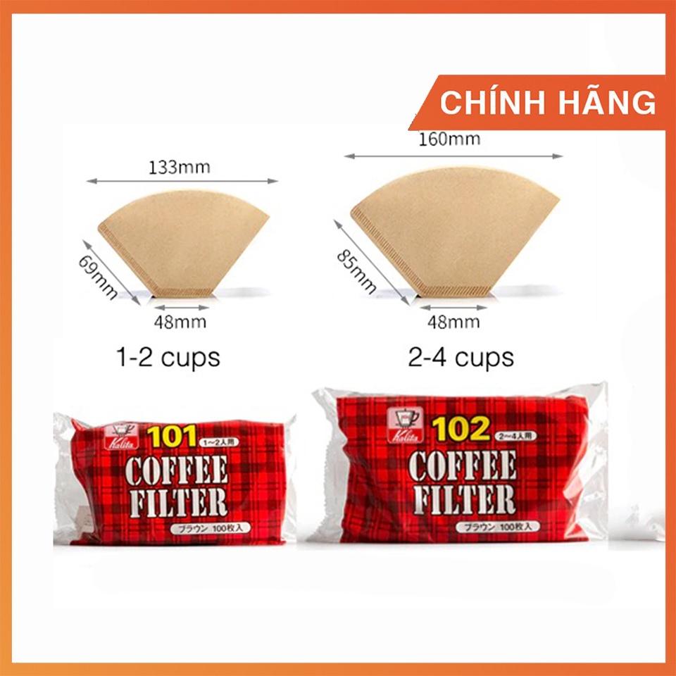 Giấy lọc cà phê nón cụt nâu Size 101 và 102 | Gói 100 tờ, không tẩy trắng