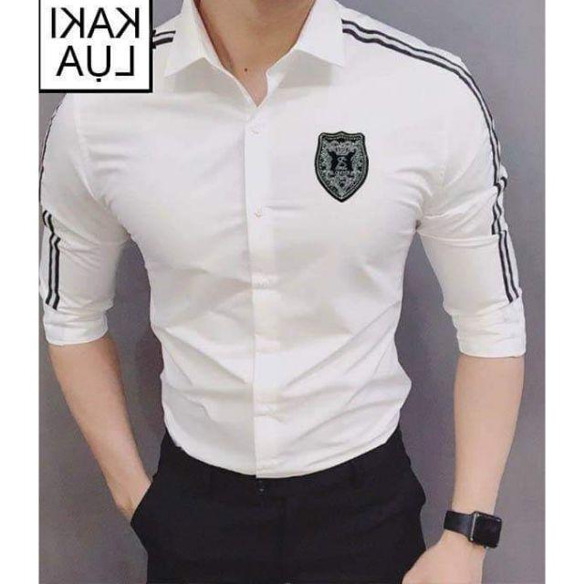 Áo sơ mi nam trắng viền đôi đen TN