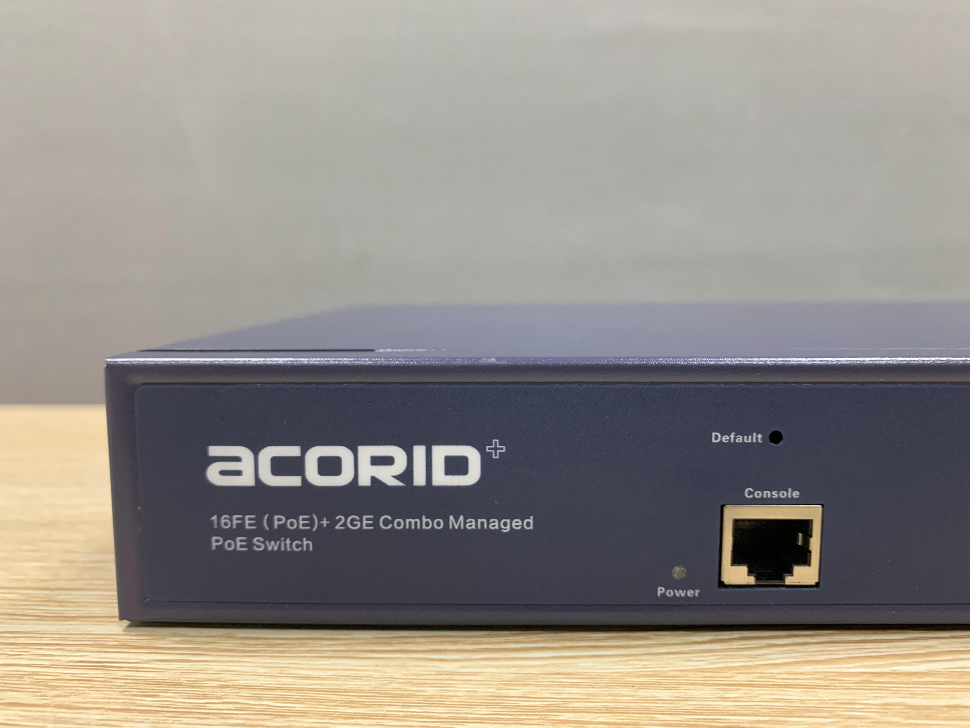 Switch Managed 16 cổng 100Mbqs PoE,  Acorid LS7700-16P2C, 2 GE+ 2 SFP combo uplink, 1 console, chuẩn at, 150W - Hàng Nhập Khẩu