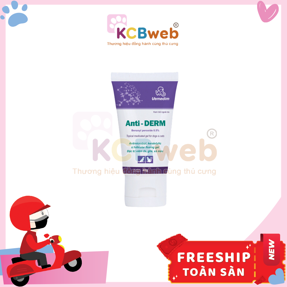 Kem bôi ngoài da Anti-Derm, mụn, ghẻ, xà mâu cho thú cưng