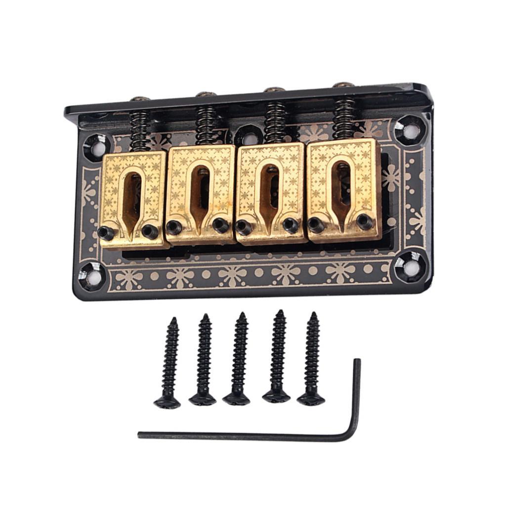 1 Set 4-String Guitar Saddle Bridge for Cigar Box Guitar/Bass Guitar/Ukulele Accessory String Space 14.1mm