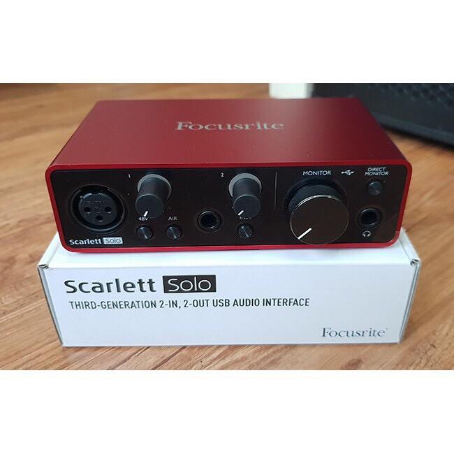 Soundcard Focusrite Scarlett Solo gen 3 thu âm chuyên nghiệp, idol cctalk, bigo, livestream bán hàng online