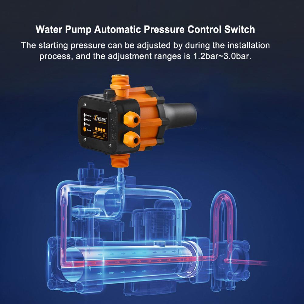10A 220V~240V IP65 Waterproof Level Water Pump Automatic Switch Adjustable Water Pump Pressure Controller Household Pump