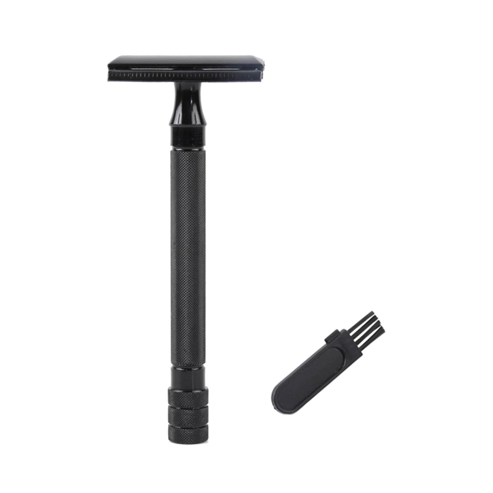 Classic Metal Double Edge Safety Razor for Men Everyday Use w/ Brush