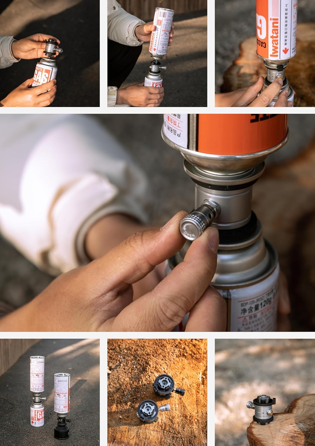 Phụ kiện đầu nối sang chiết bình gas mini Campingmoon Z15-CB