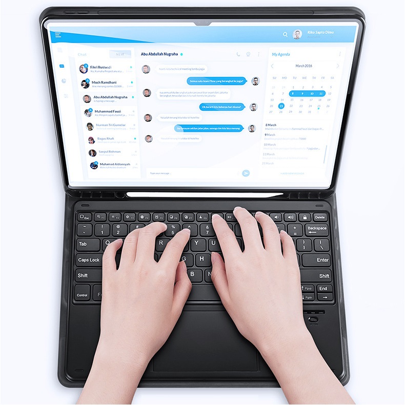 Bao da kèm bàn phím cho iPad Pro 11 2022 M2 chính hãng Dux Ducis có bàn di chuột TrackPad, có ngăn để bút - Hàng chính hãng