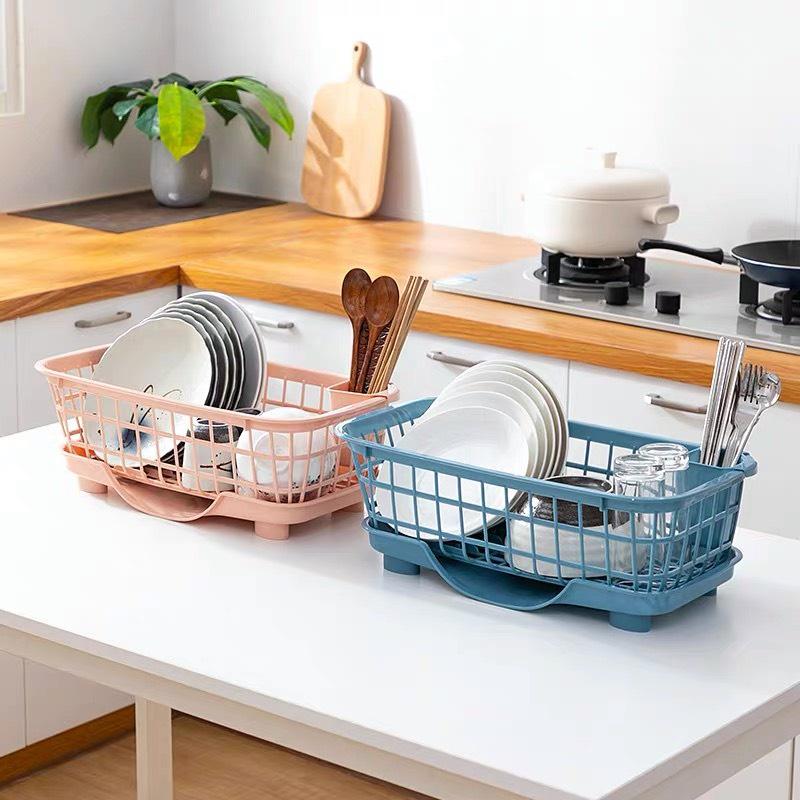 Rổ úp bát có khay hứng nước - khay kệ rổ úp chén bát đĩa đũa muỗng tiện lợi