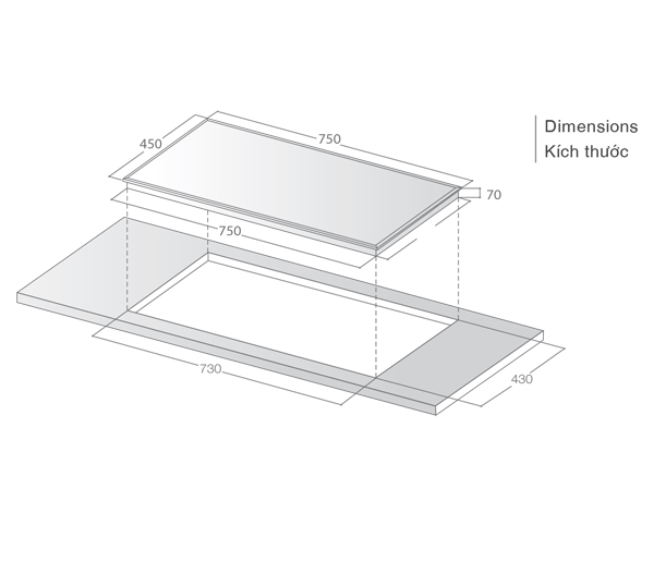 Bếp từ 3 vùng nấu Lorca LCI 307 - Hàng Chính Hãng