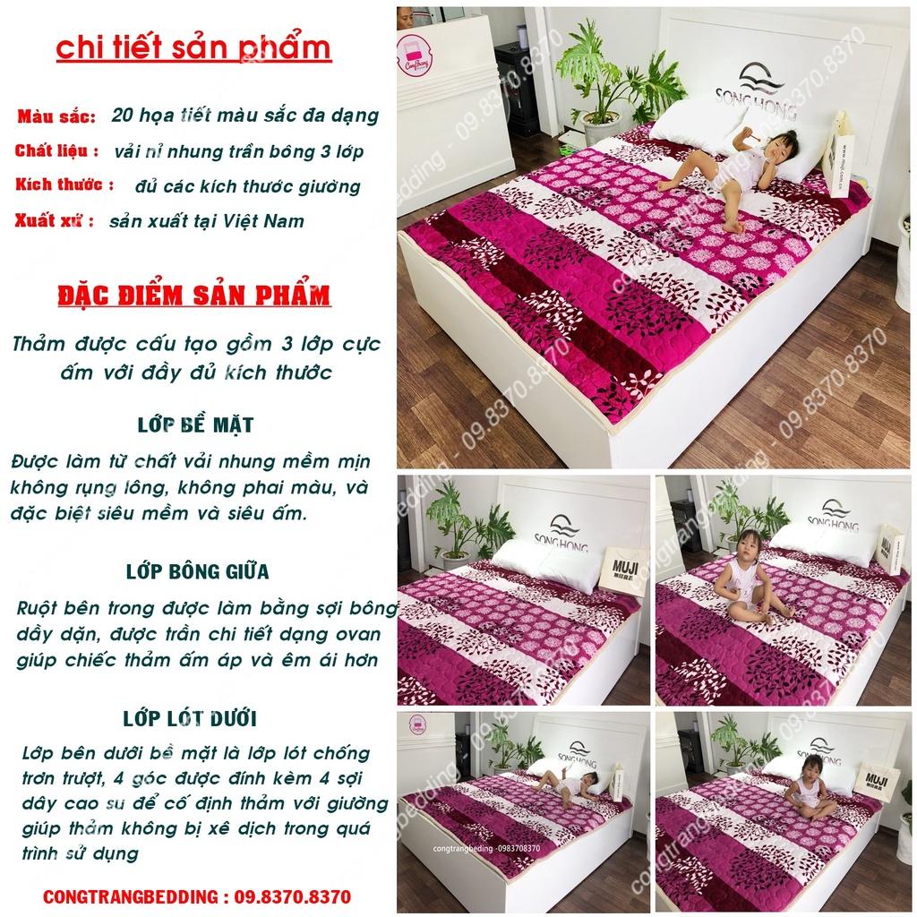 Thảm lông cừu trải giường thảm nhung đa năng, thảm trải giường 3 lớp