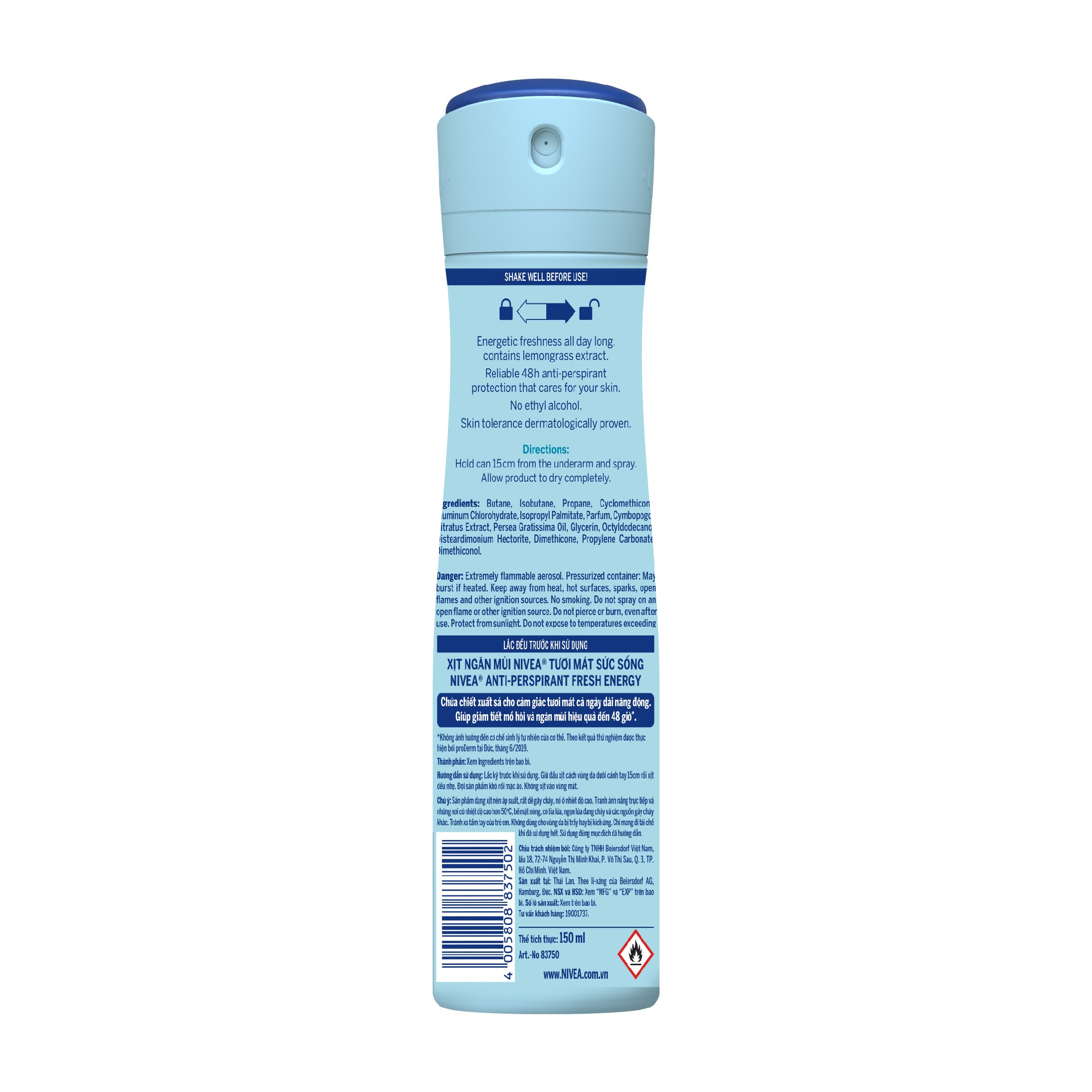 Xịt Ngăn Mùi NIVEA Tươi Mát Sức Sống (150 Ml) - 83750