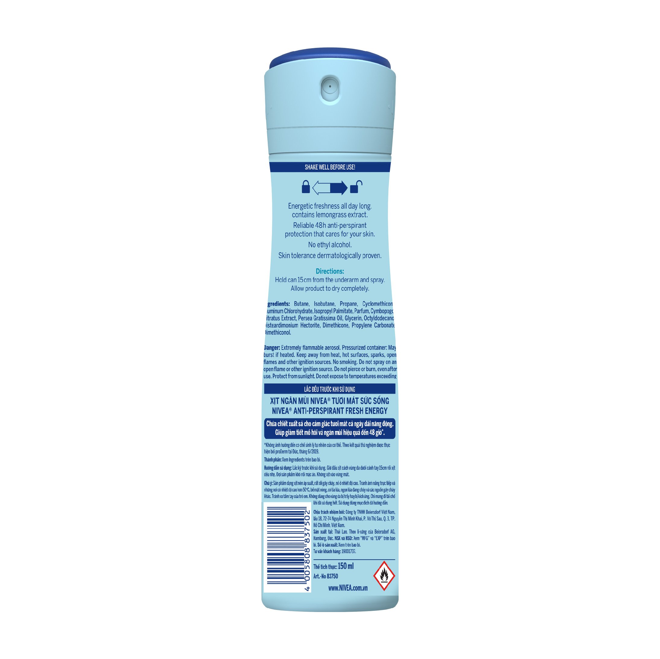 Xịt Ngăn Mùi NIVEA Tươi Mát Sức Sống - 83750
