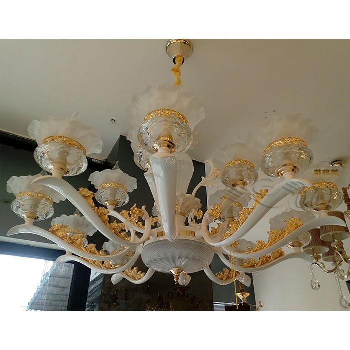 Đèn chùm KONE pha lê 15 tay tiết kiệm năng lượng - kèm bóng Led chuyên dụng