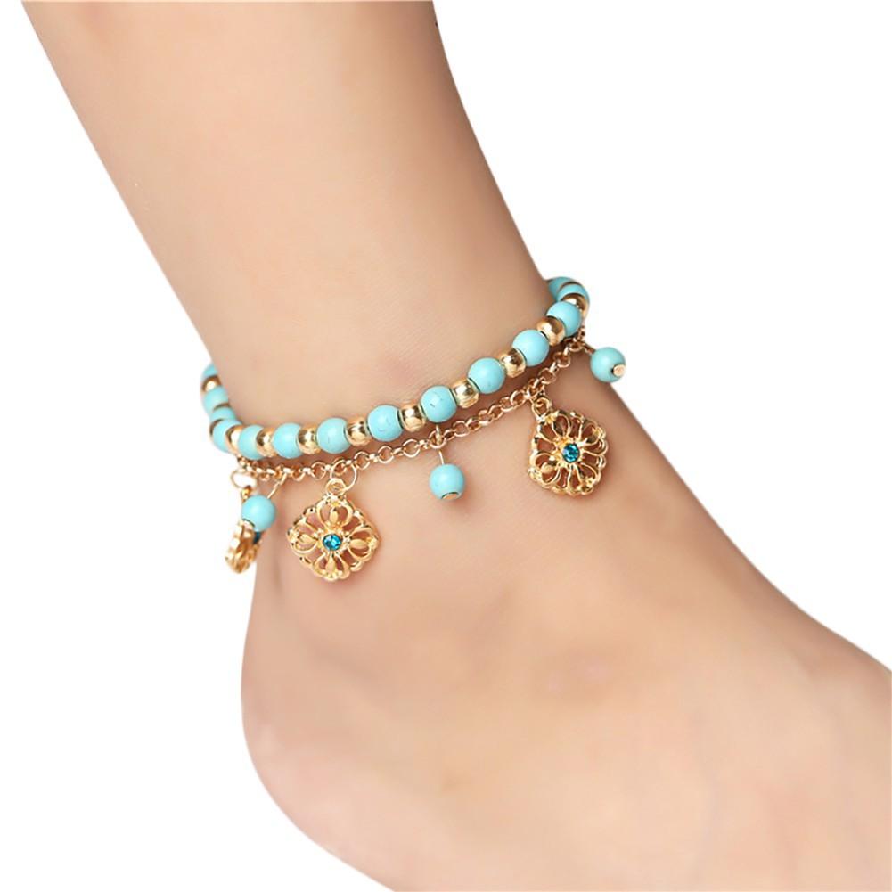 Set 2 vòng đeo chân phong cách boho thời trang cho nữ