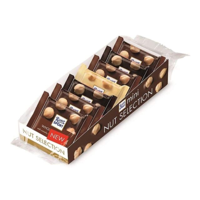 Sô cô la hỗn hợp Ritter Sport dạng thanh, hạt phỉ, không có nhân hộp 116g