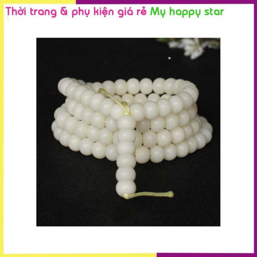 Vòng tay nam nữ chuỗi hạt bồ đề trắng 108 hạt