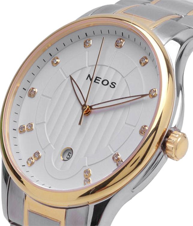 Đồng Hồ Đeo Tay Neos N-30864M Nam Dây Thép Bạc Phối Vàng
