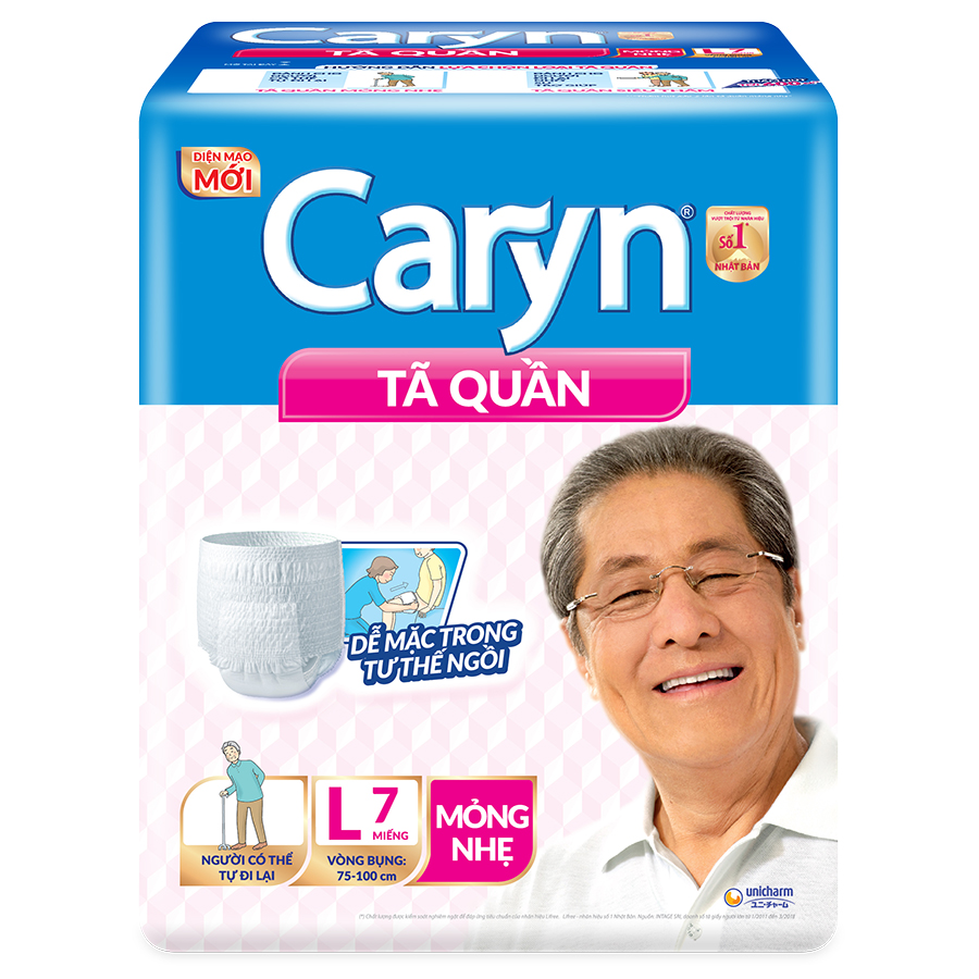 Tã Quần Mỏng Nhẹ Caryn Gói Lớn L7 (7 Miếng)