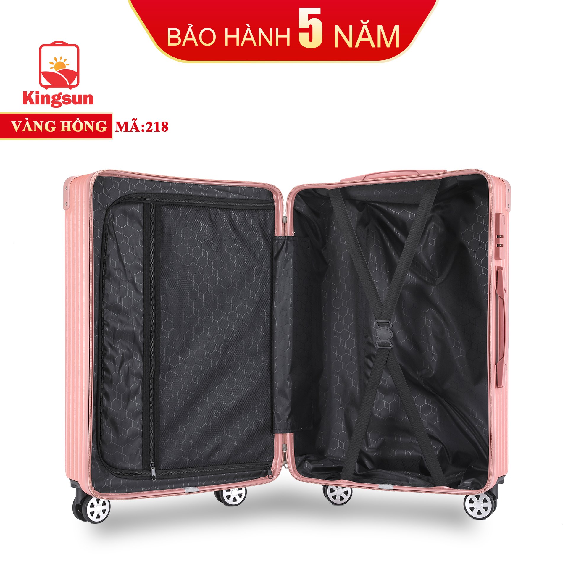 Valy du lịch valy kéo cao cấp size 20inch màu xanh rêu KINGSUN-KS 218