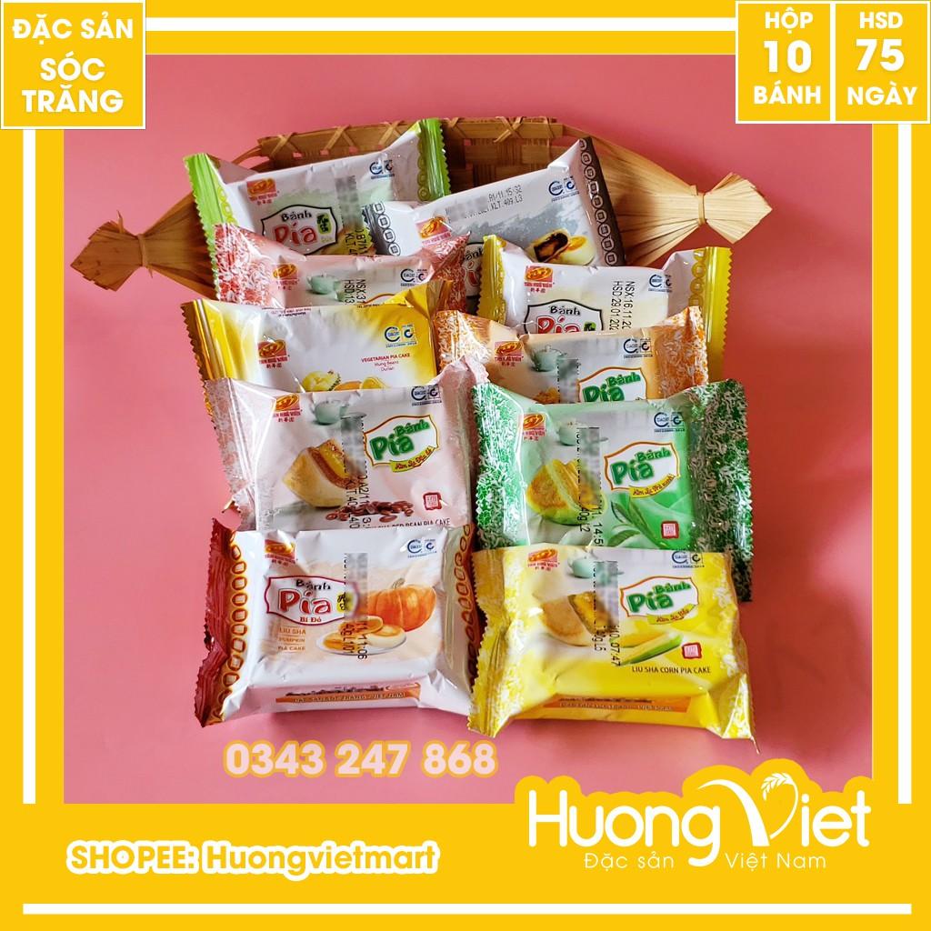 Combo Bánh pía kim sa Tân Huê Viên 10 bánh 10 vị khác nhau, bánh pía Sóc Trăng mini, đồ ăn vặt Sài Gòn 