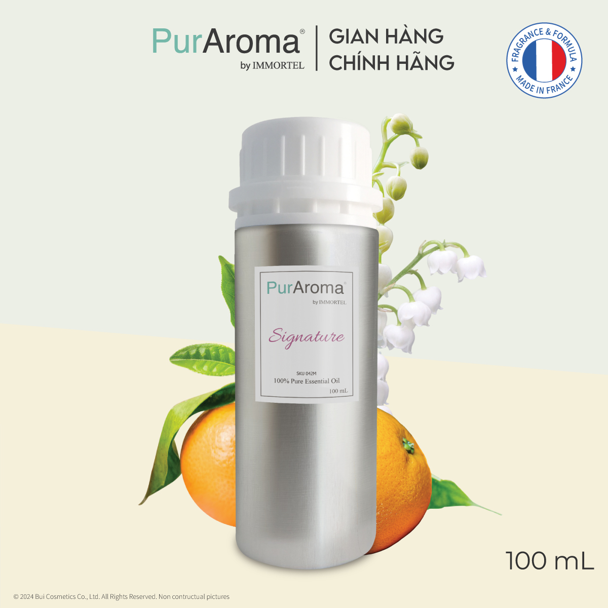 (Đậm Đặc | Chai Lớn) Tinh dầu nguyên chất PurAroma by IMMORTEL - SIGNATURE - Chính hãng Pháp
