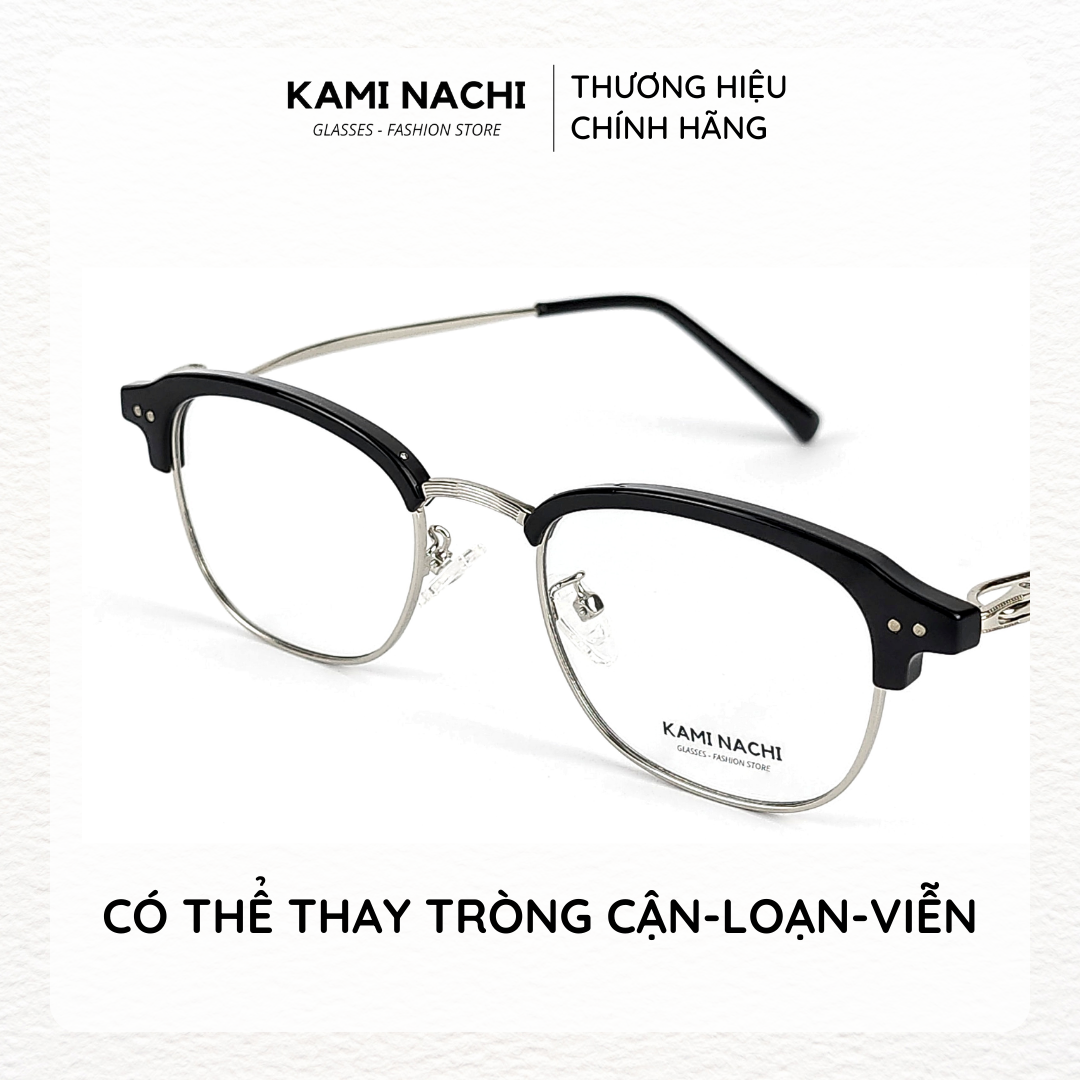 Gọng kính Xuân Hè mới KAMI NACHI 5033, chất liệu nhựa phối kim loại