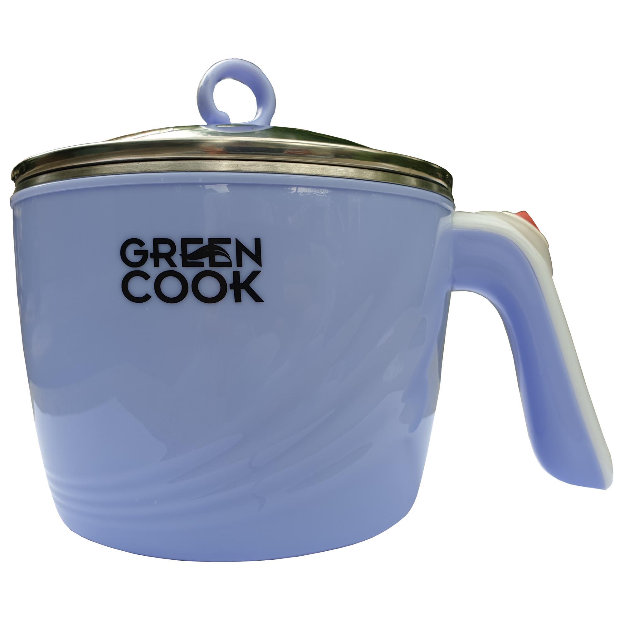 Ca điện đa năng Green Cook GCEK12D01 600W 1,2L màu xanh có vỉ hấp - Hàng chính hãng