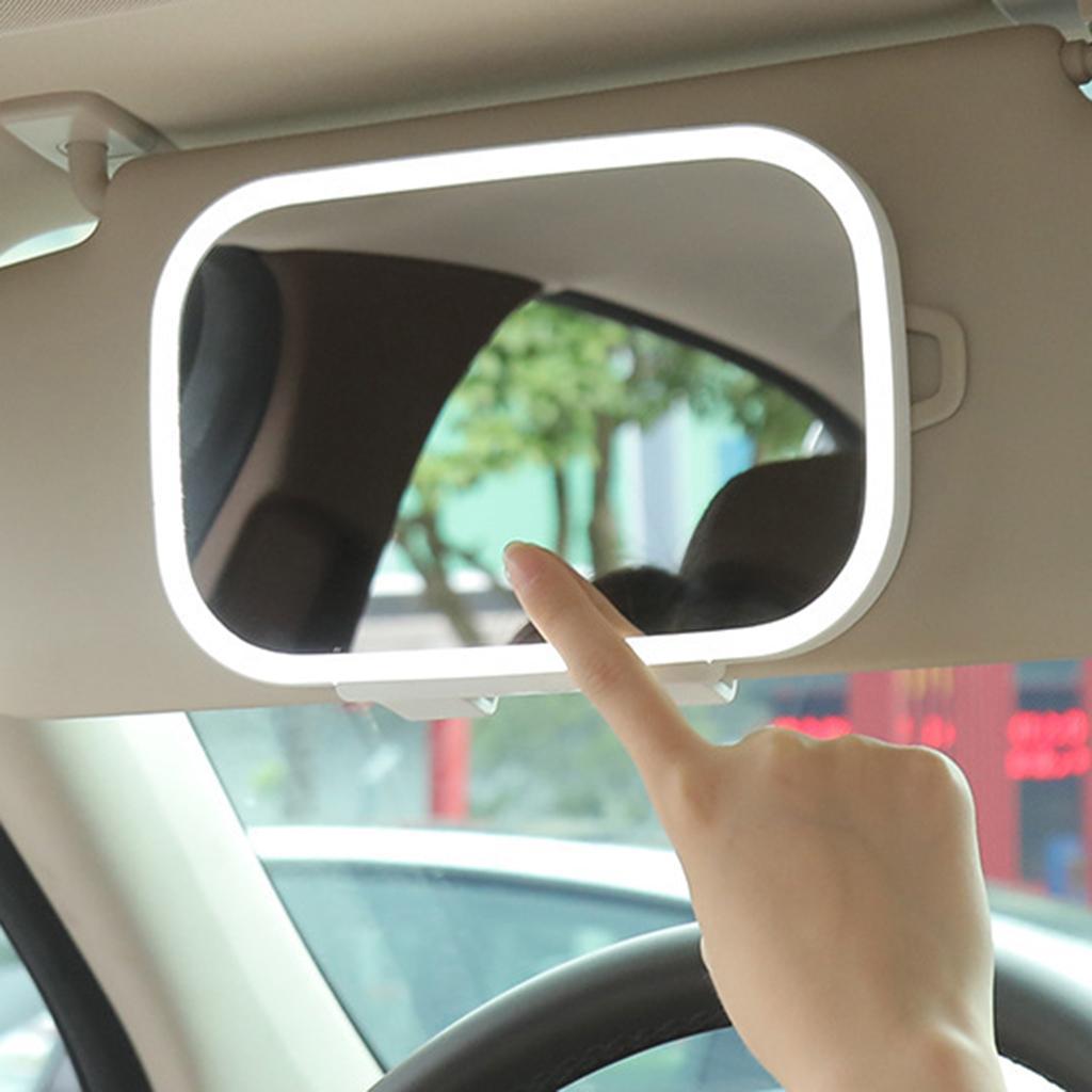 Auto Vanity Mirror Three Levels Dimming with LED Lights for Men white