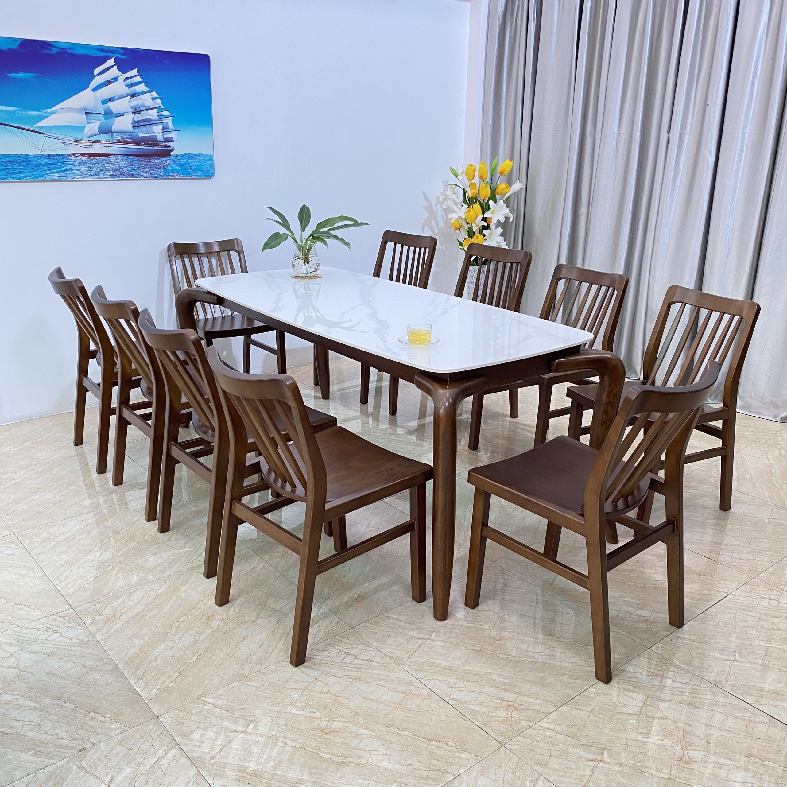 BỘ BÀN ĐÁ XUÂN HÈ 10 ghế